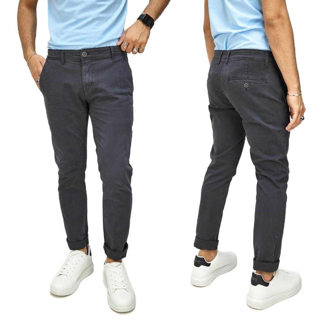 Pantaloni Chino Uomo Cotone Autunnale