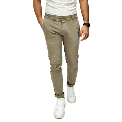 Pantaloni Chino Uomo Cotone Autunnale