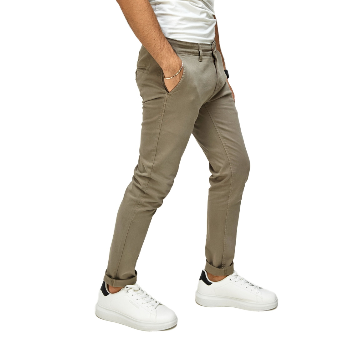 Pantaloni Chino Uomo Cotone Autunnale