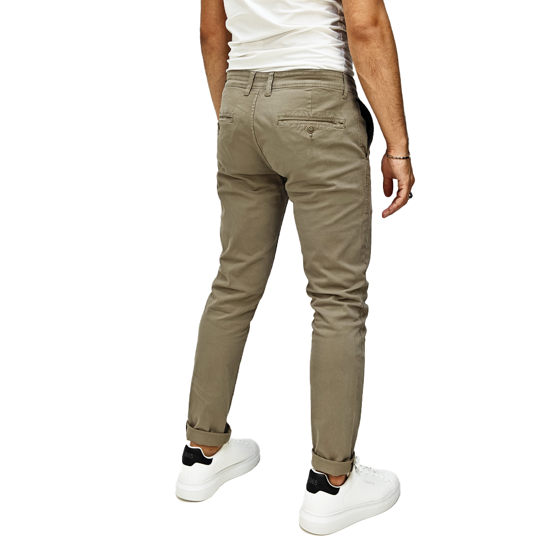 Pantaloni Chino Uomo Cotone Autunnale