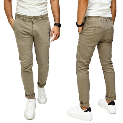 Pantaloni Chino Uomo Cotone Autunnale