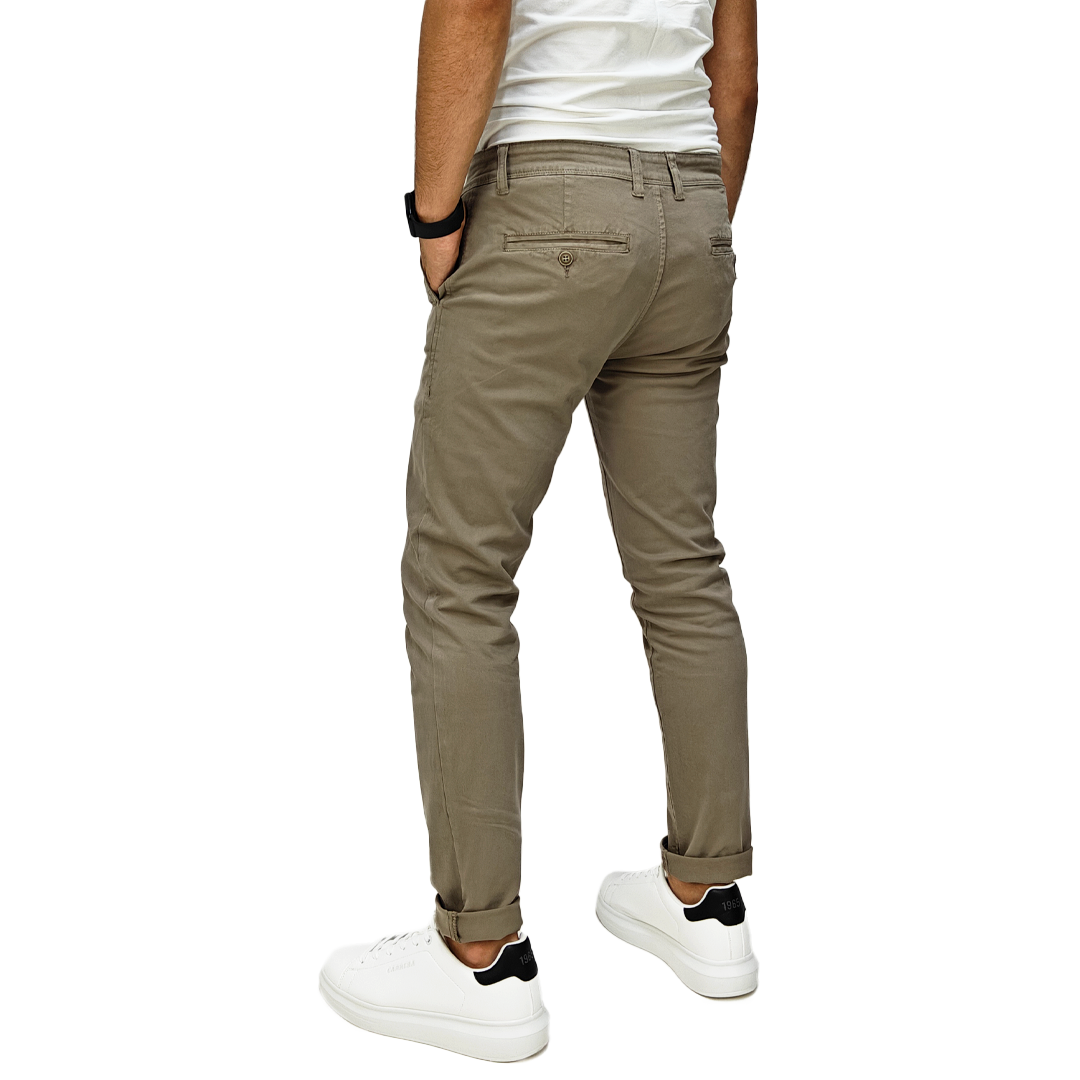 Pantaloni Chino Uomo Cotone Autunnale