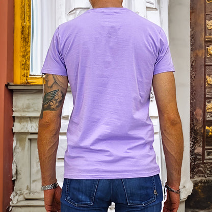 T-shirt manica corta slim fit Glicine Lavagna