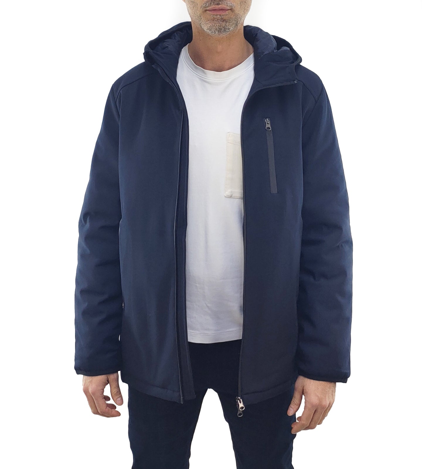 Parka Uomo con Cappuccio colore Blu