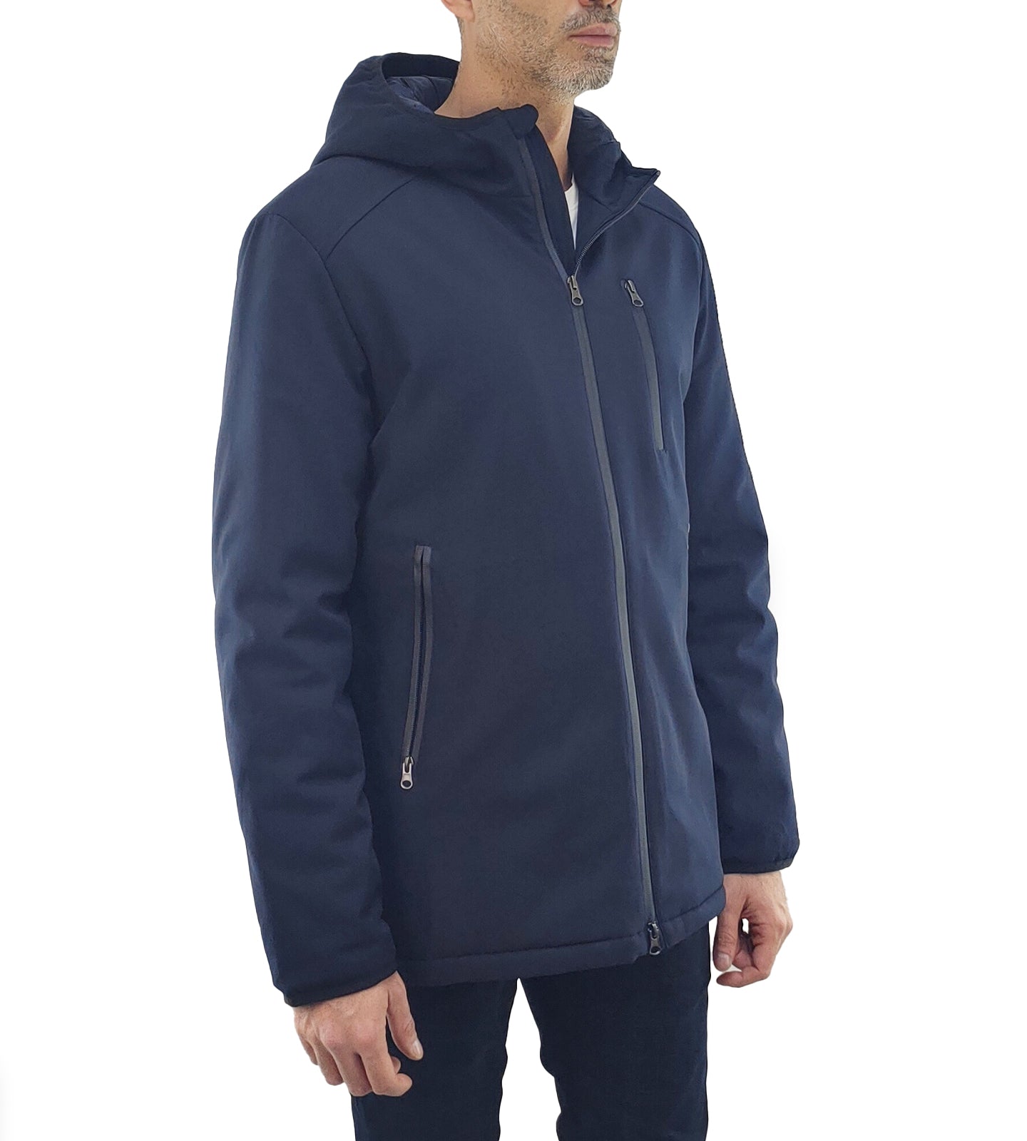 Parka Uomo con Cappuccio colore Blu