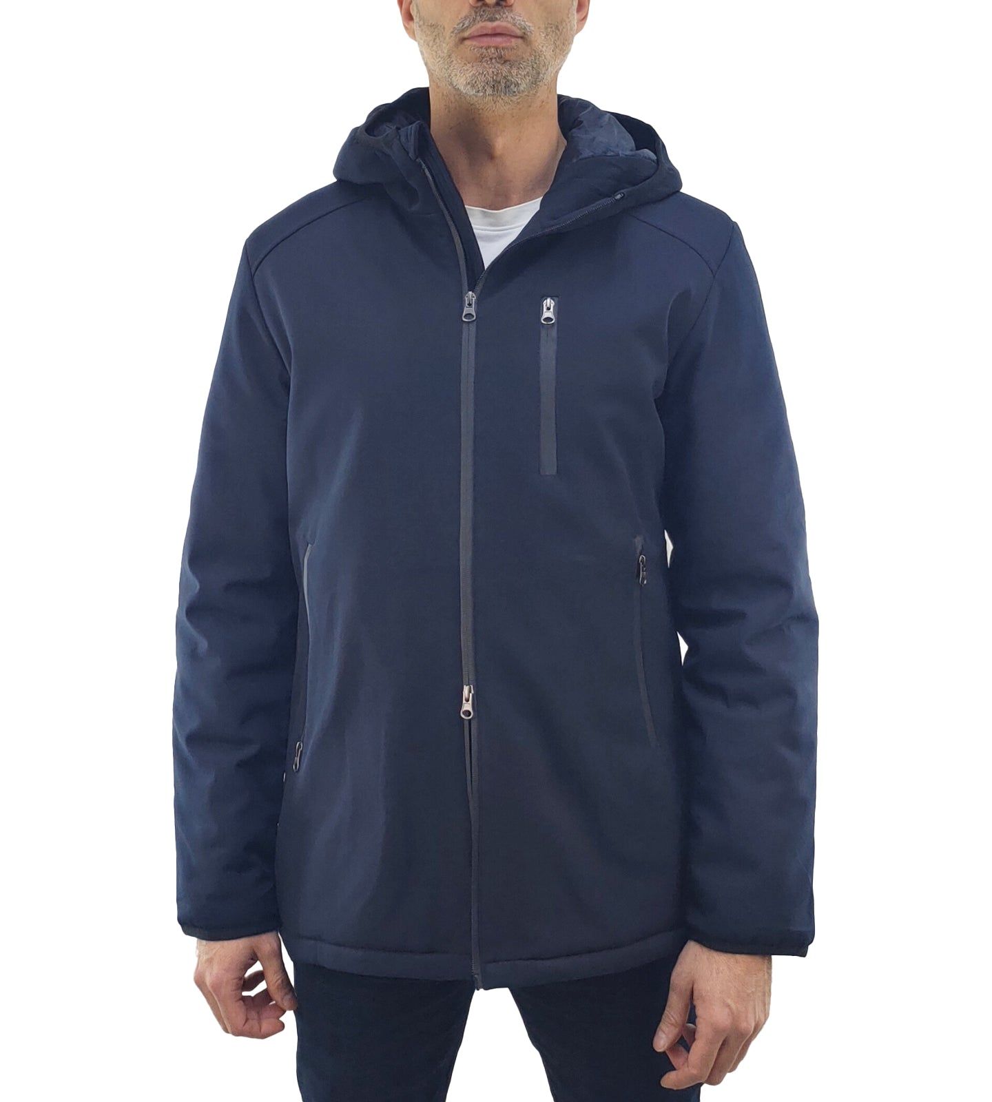 Parka Uomo con Cappuccio colore Blu