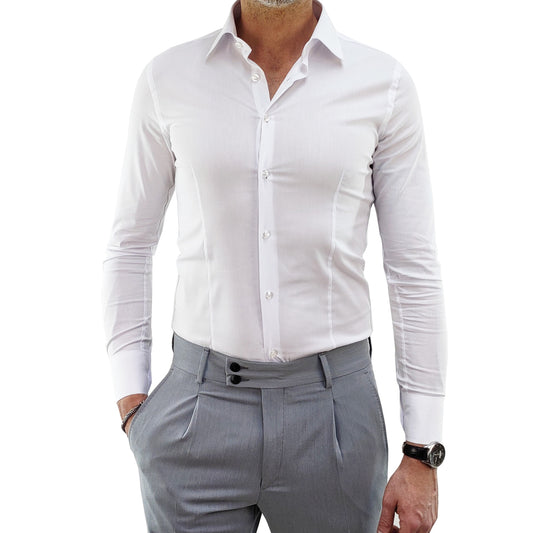 Camicia uomo collo classico colore Bianco