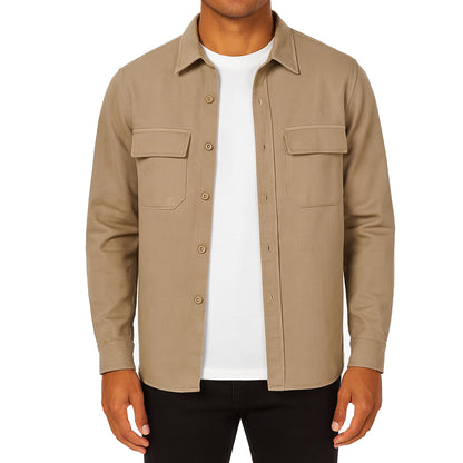 Camicia Invernale Uomo Beige in Stile Giacca