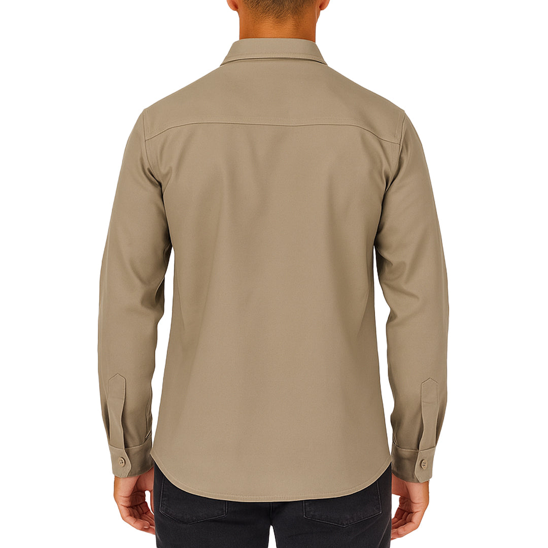Camicia Invernale Uomo Beige in Stile Giacca