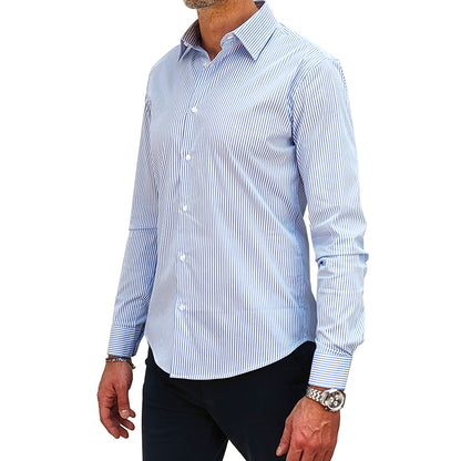 Camicia uomo millerighe Celeste