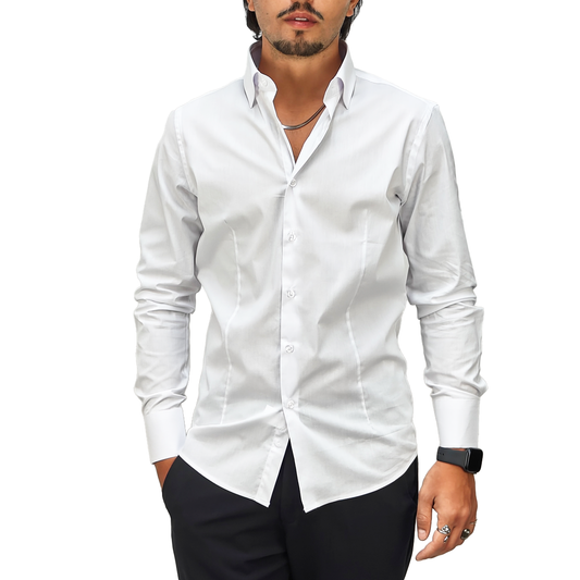 Camicia Uomo collo classico, slim fit colore bianco