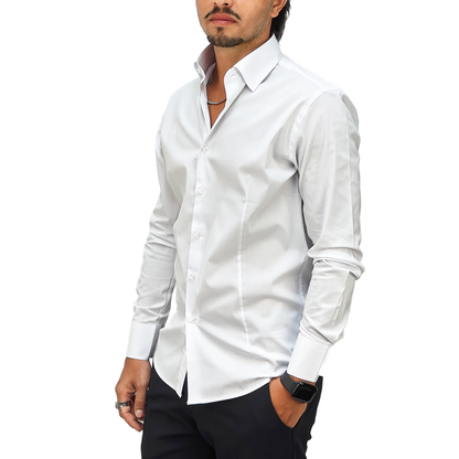 Camicia Uomo collo classico, slim fit colore bianco