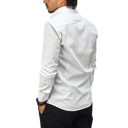 Camicia Uomo collo classico, slim fit colore bianco