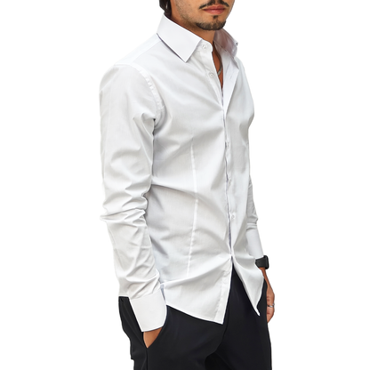 Camicia Uomo collo classico, slim fit colore bianco