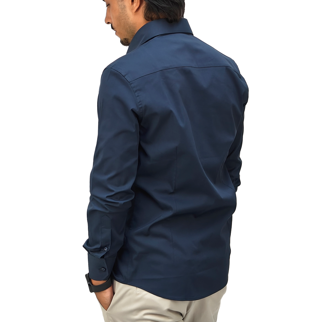 Camicia Uomo collo classico, slim fit colore blu