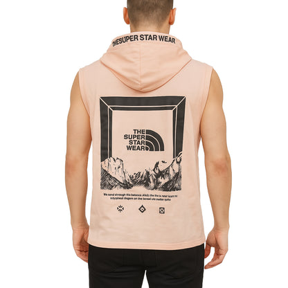 Felpa Smanicata con Cappuccio – Beige “The Super Star Wear”