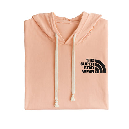 Felpa Smanicata con Cappuccio – Beige “The Super Star Wear”
