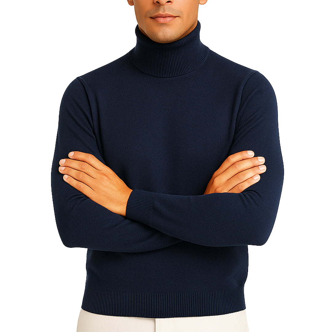 Maglioncino Dolcevita RDV Uomo – Slim Fit Elasticizzato, Morbido al Tatto