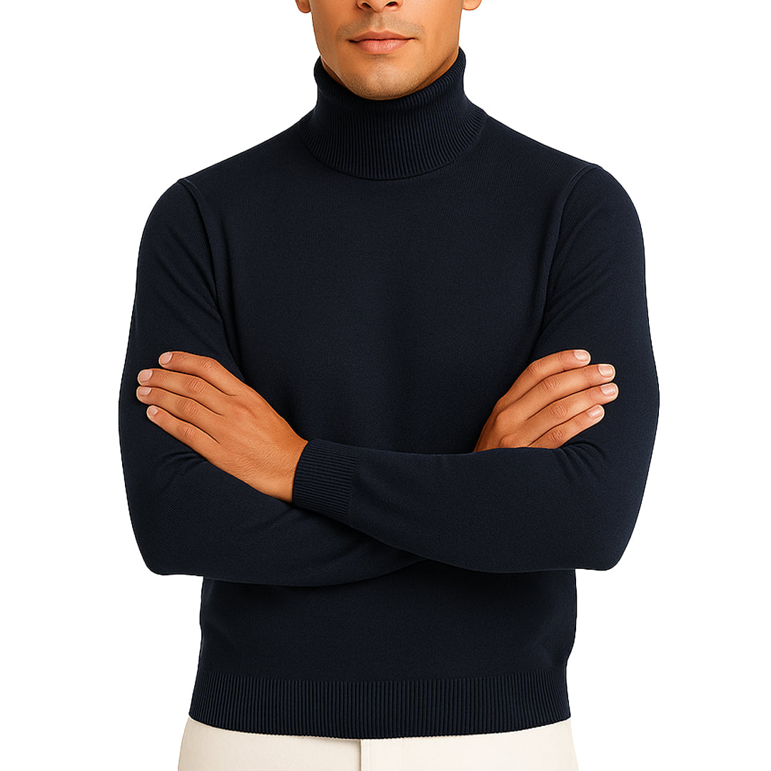 Maglioncino Dolcevita RDV Uomo – Slim Fit Elasticizzato, Morbido al Tatto