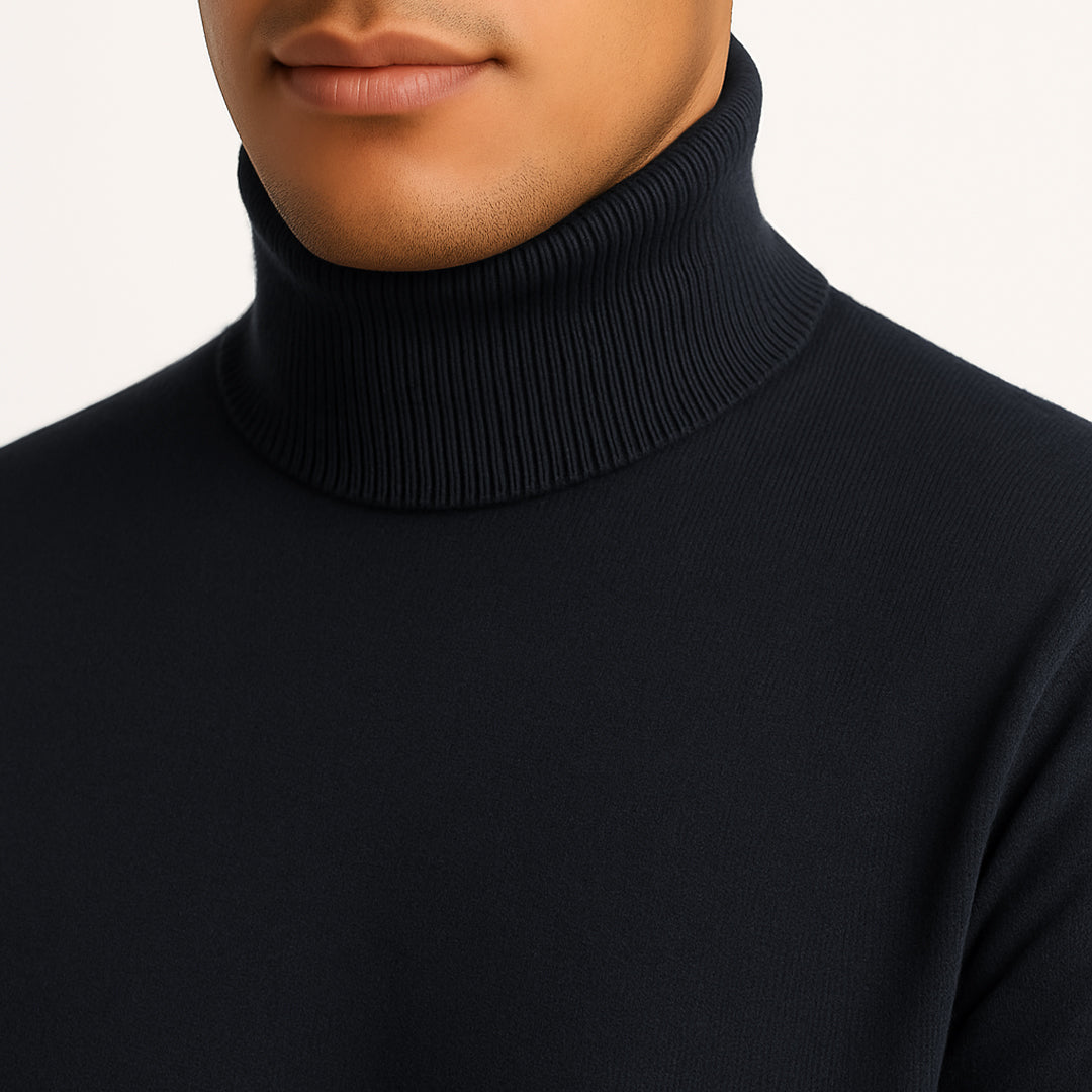 Maglioncino Dolcevita RDV Uomo – Slim Fit Elasticizzato, Morbido al Tatto