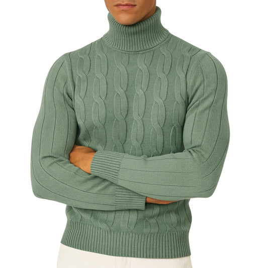 Maglione dolcevita in lana sintetica pesante