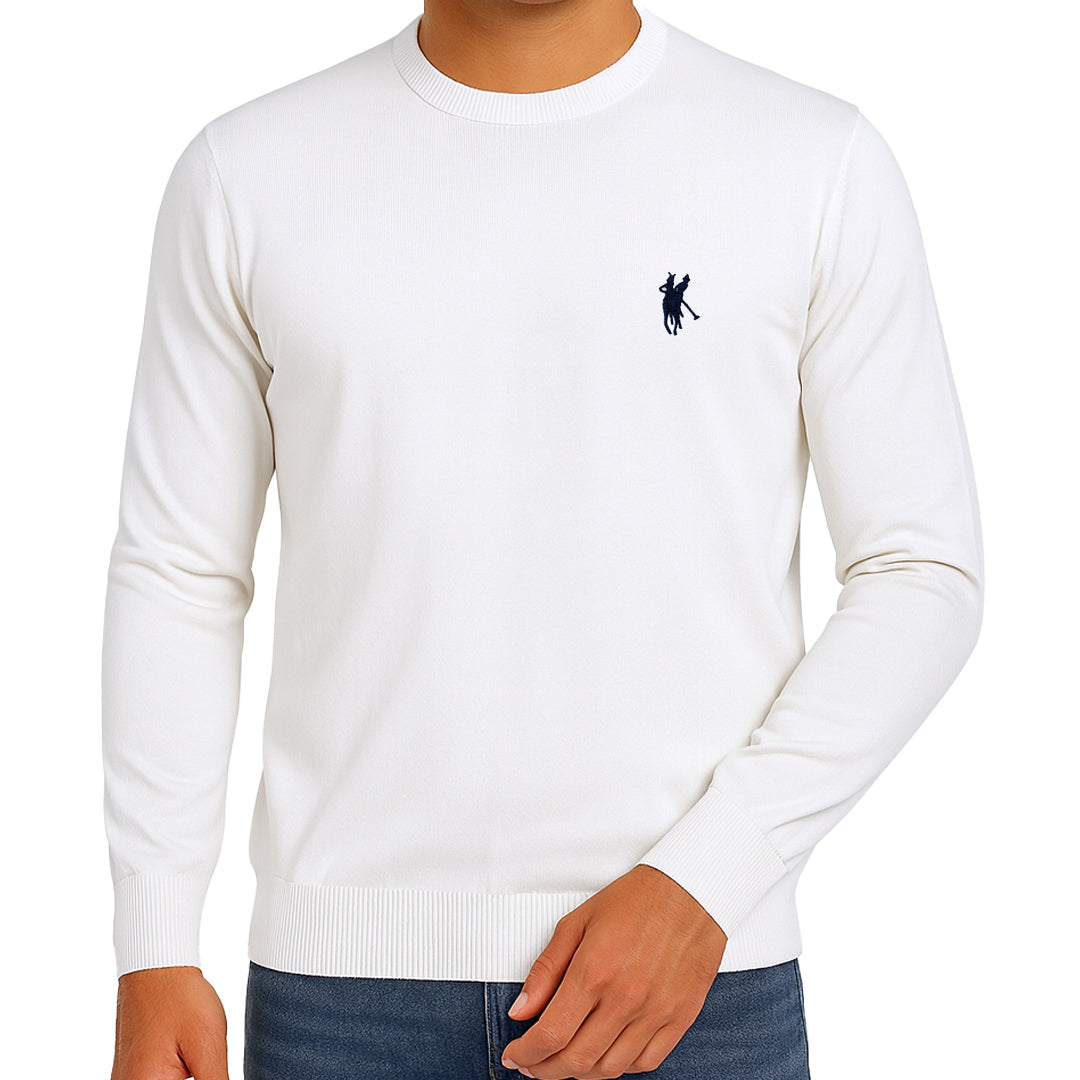 Maglioncino Uomo 100% Cotone – Slim Fit, Morbido e Versatile Blu