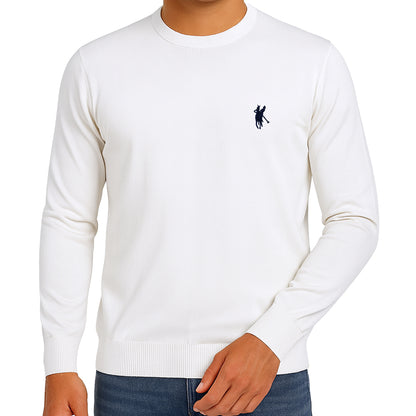 Maglioncino Uomo 100% Cotone – Slim Fit, Morbido e Versatile Blu