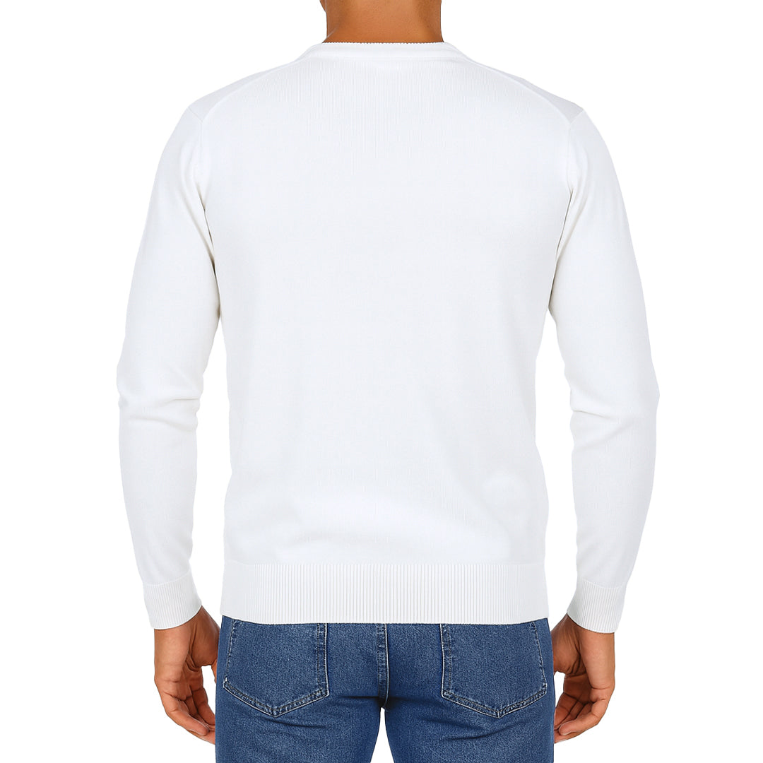 Maglioncino Uomo 100% Cotone – Slim Fit, Morbido e Versatile Blu