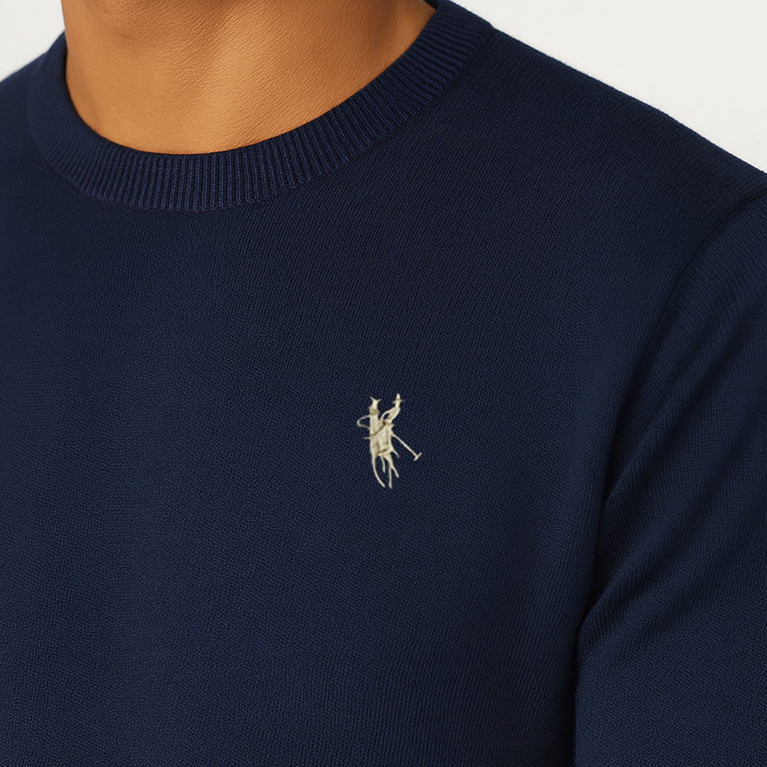 Maglioncino Uomo 100% Cotone – Slim Fit, Morbido e Versatile Blu