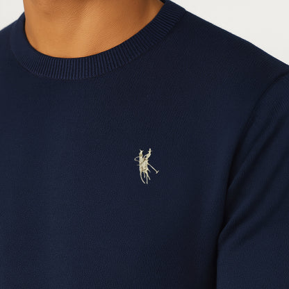 Maglioncino Uomo 100% Cotone – Slim Fit, Morbido e Versatile Blu