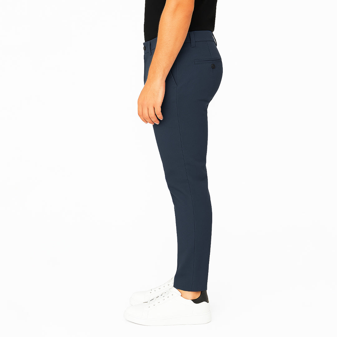 Pantalone Uomo Slim Fit in Cotone con Effetto Lino – RDV