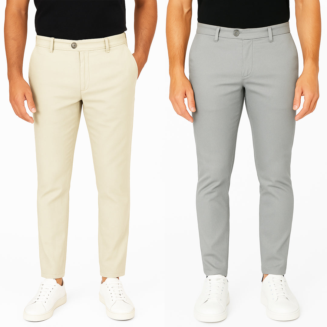 Pantalone Uomo Slim Fit in Cotone con Effetto Lino – RDV