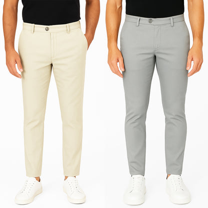 Pantalone Uomo Slim Fit in Cotone con Effetto Lino – RDV