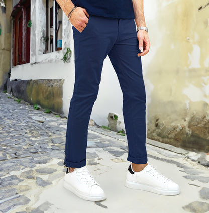 Pantalone uomo Cotone in colore blu