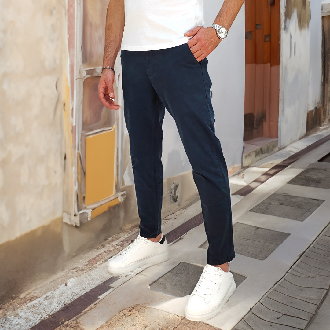 Pantalone Cotone modello Capri in colore blu