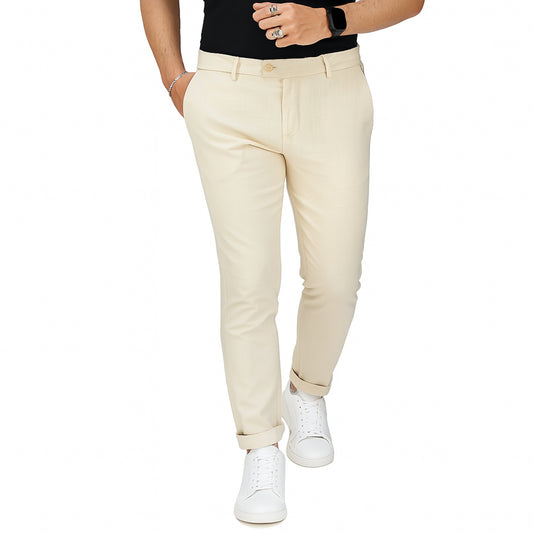 Pantalone Uomo Slim Fit in Cotone con Effetto Lino – RDV