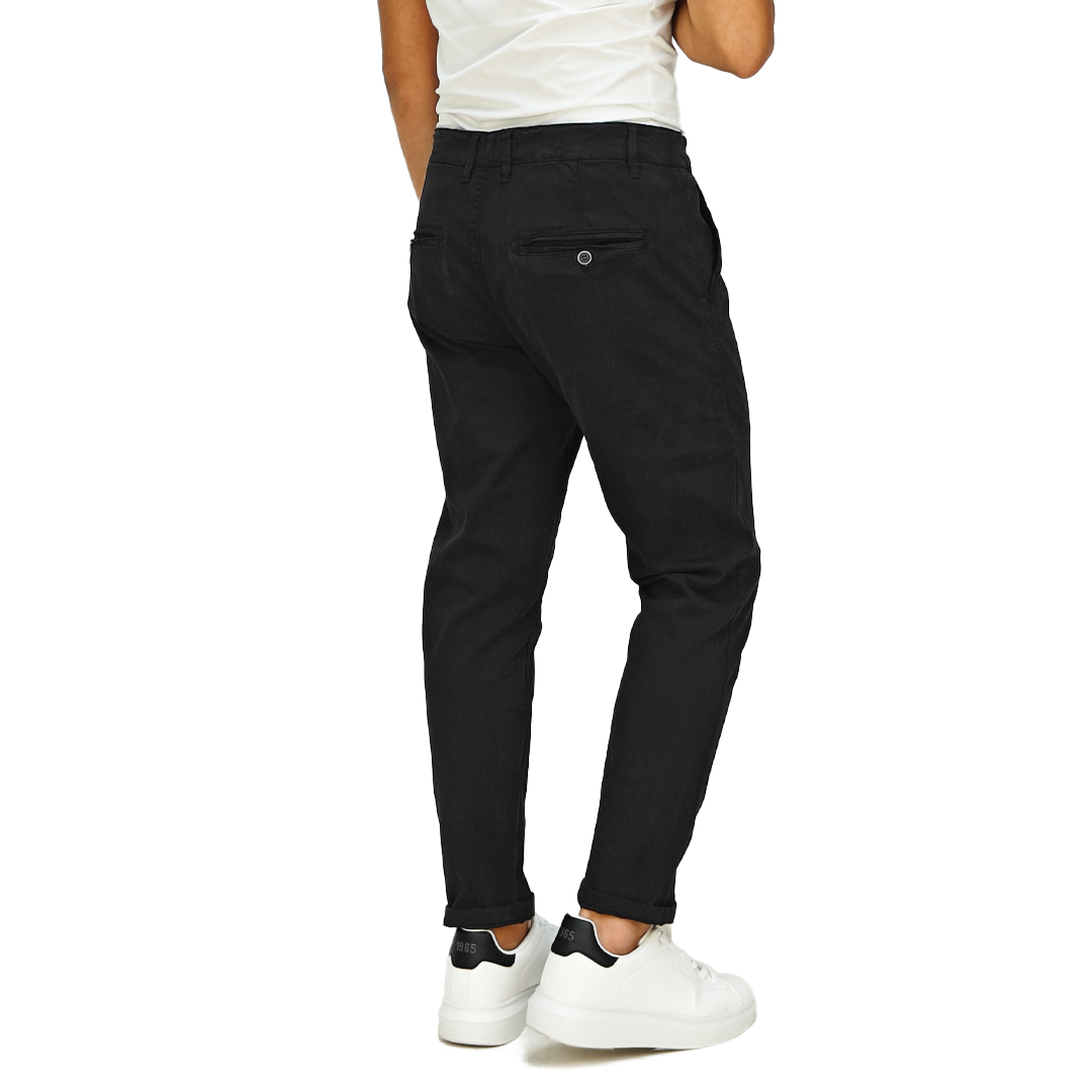 Pantaloni Chino Uomo RDV - Vestibilità Capri Nero