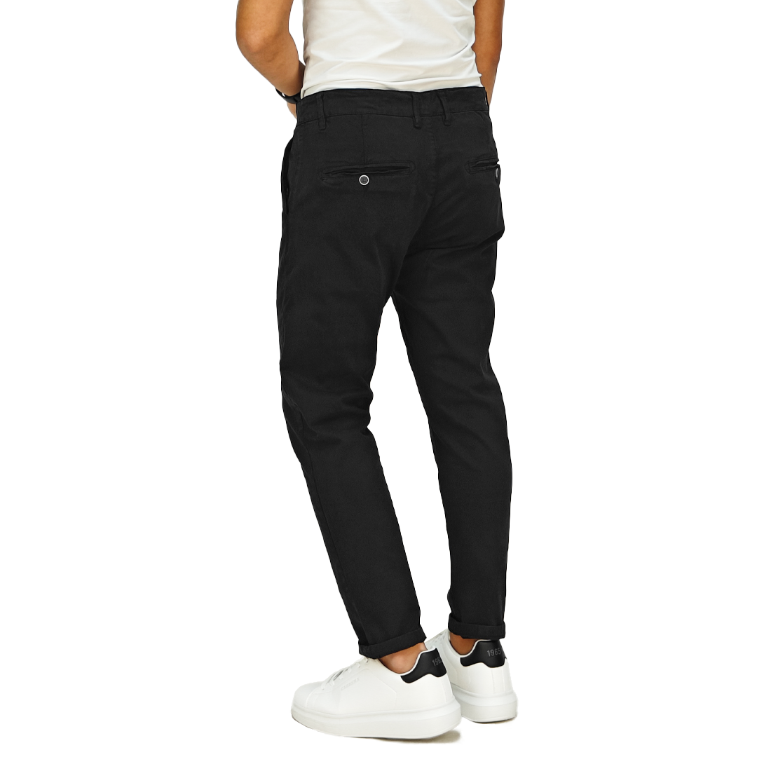 Pantaloni Chino Uomo RDV - Vestibilità Capri Nero