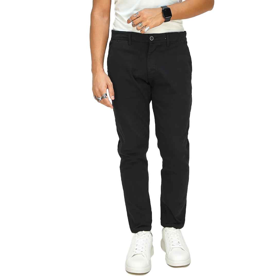 Pantaloni Chino Uomo RDV - Vestibilità Capri Nero