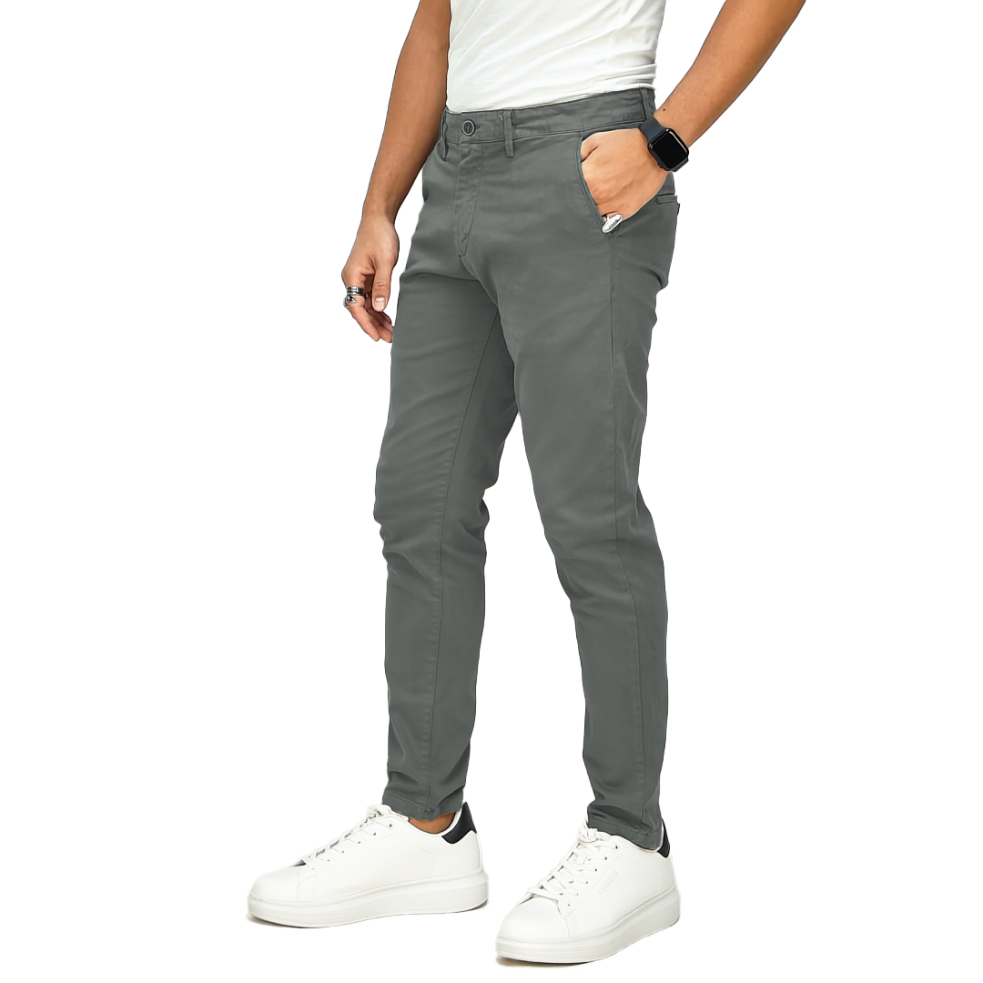 Pantaloni Chino Uomo RDV - Vestibilità Capri Grigio