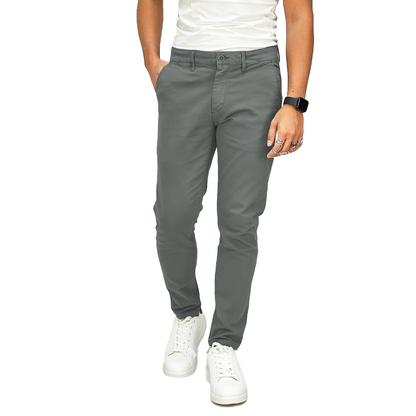 Pantaloni Chino Uomo RDV - Vestibilità Capri Grigio