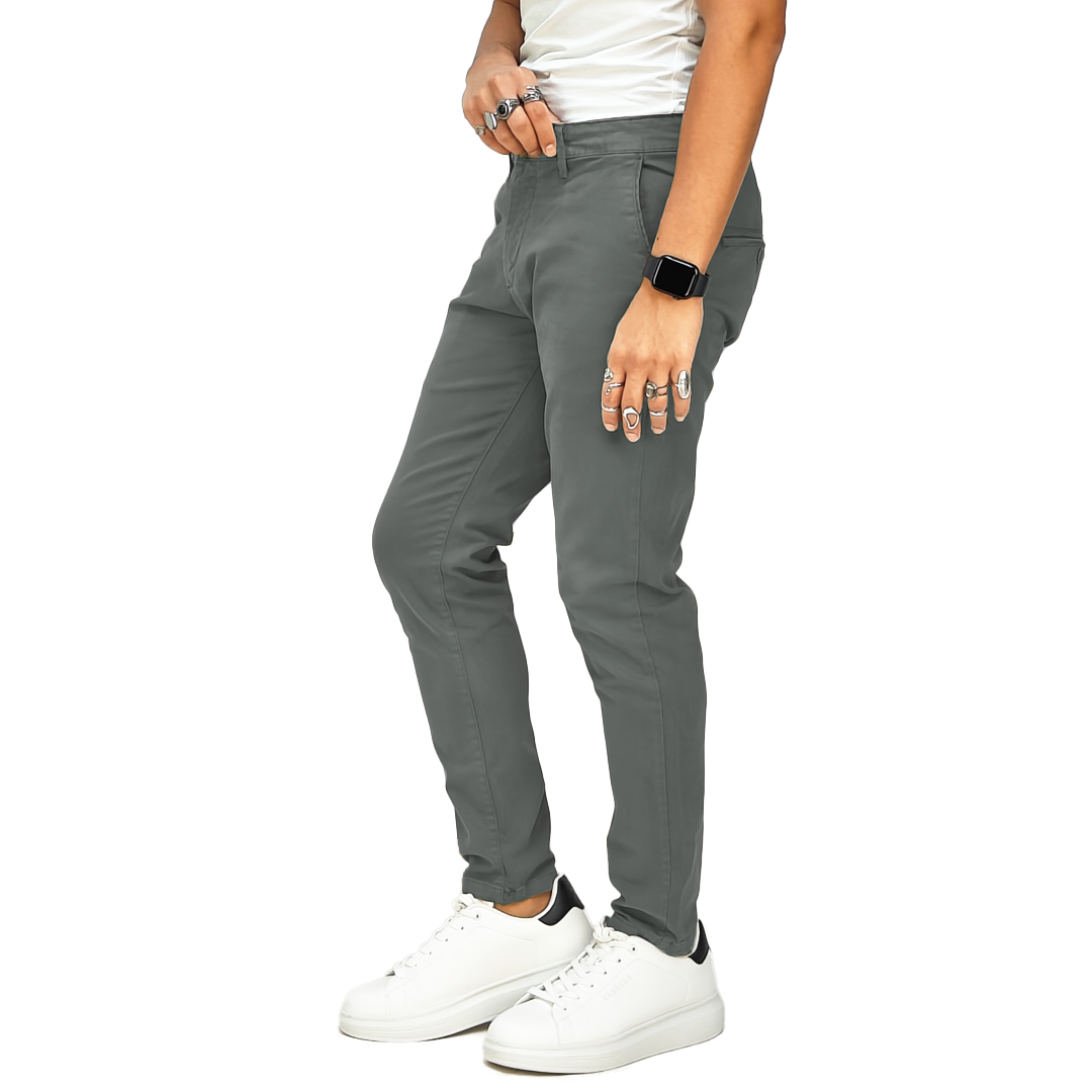 Pantaloni Chino Uomo RDV - Vestibilità Capri Grigio