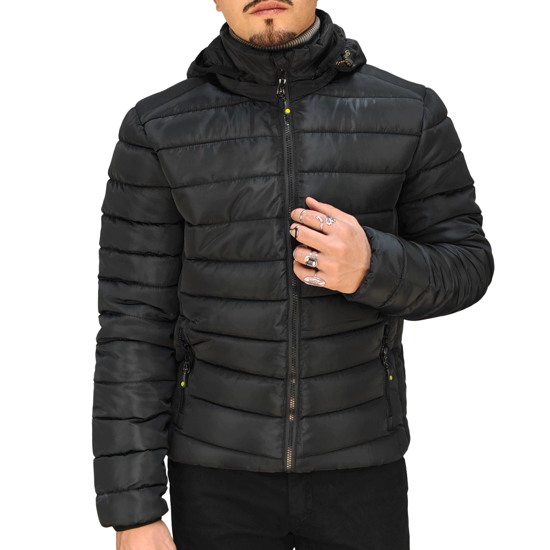 Piumino Uomo RDV Invernale con Cappuccio Rimovibile RDV Abbigliamento