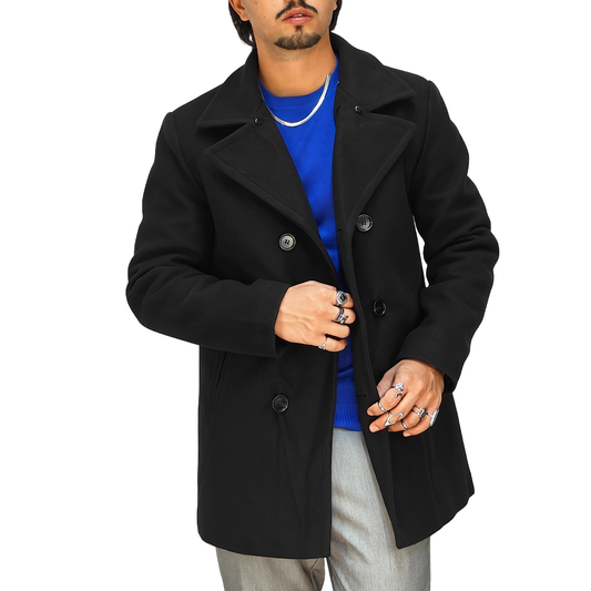 Cappotto Uomo RDV Nero Doppiopetto