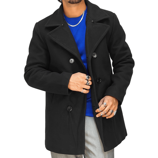 Cappotto Uomo RDV Nero Doppiopetto