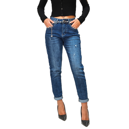 Jeans Donna Mon Fit con Strappi – Vita Medio Alta – RDV DONNA