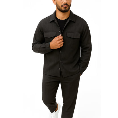 Completo Uomo Due Pezzi - Giacca Camicia + Pantalone | Beige |